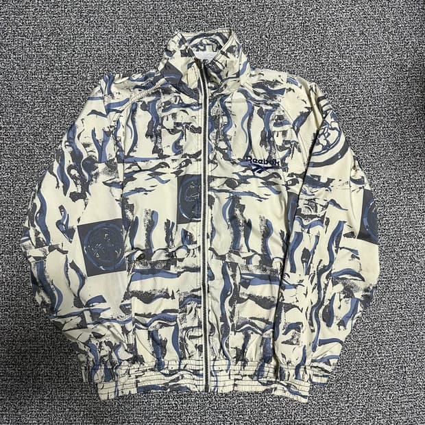 (M추천) 리복 올드스쿨 패턴 바람막이 자켓