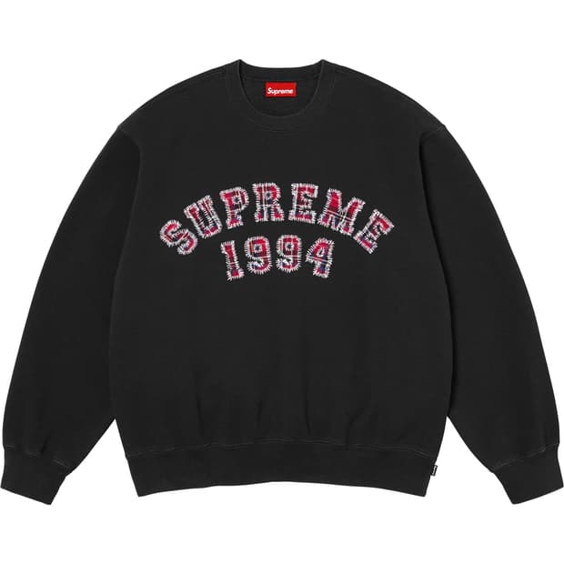 슈프림 플레이드 아크 크루넥 블랙 - 26SS M 