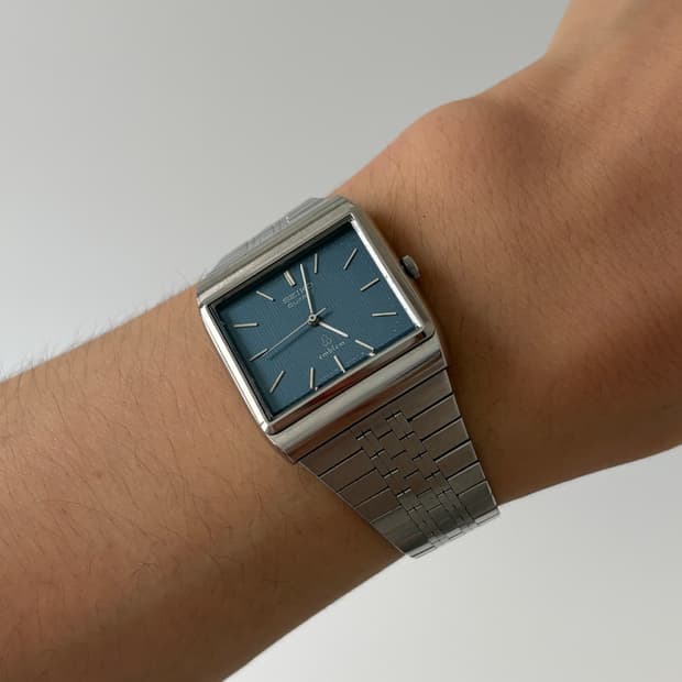 1970s Emblem Blue Dial Square Quartz