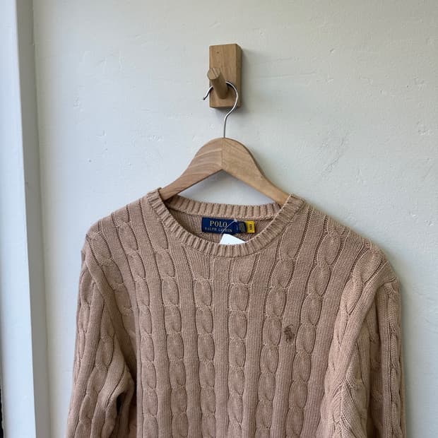 16076 - 폴로 랄프로렌 베이지 케이블 니트