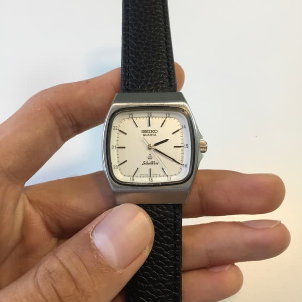 80s seiko silver wave square quartz