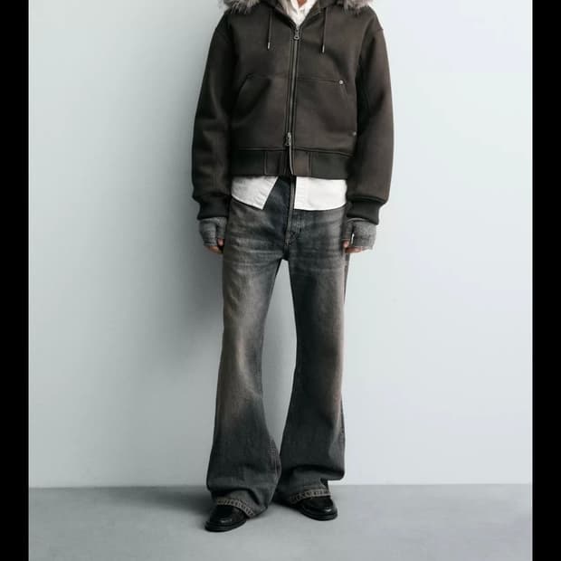 자라 페이크 스웨이드 패딩 점퍼 팝니다.