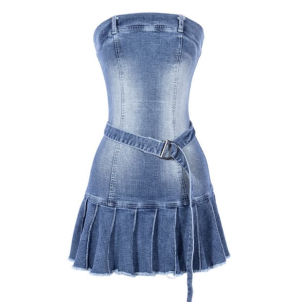 어나더에이 데님 원피스 M