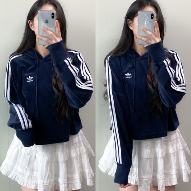 아디다스 벨벳 후드티
