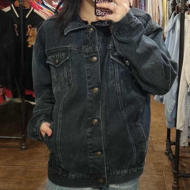 [Hi] vtg 빈티지 데님 자켓 블랙