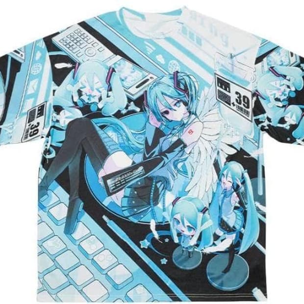 ACDCRAG×하츠네 미쿠 콜라보 반팔티셔츠