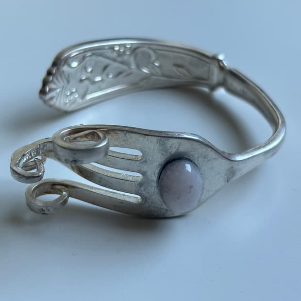 빈티지 로즈쿼츠 포크 뱅글