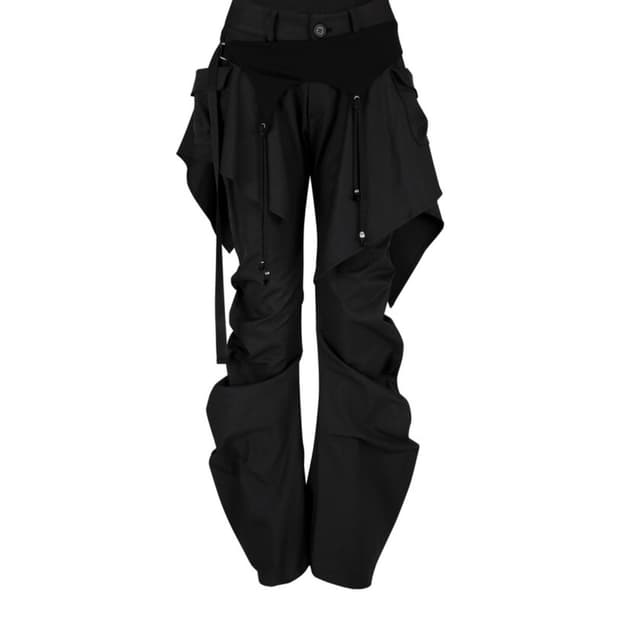 카시코 레이어드 스트랩 팬츠 블랙 M