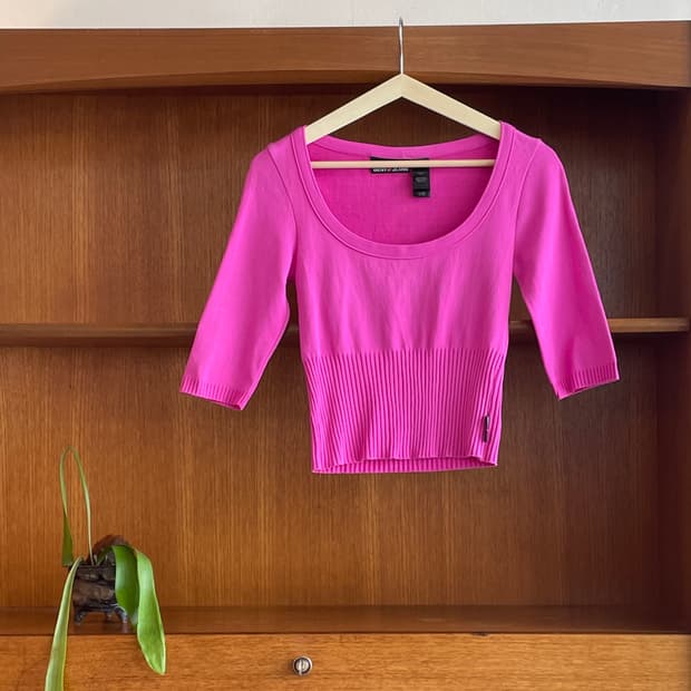 Dkny Jeans Crop Wide Neck Knit