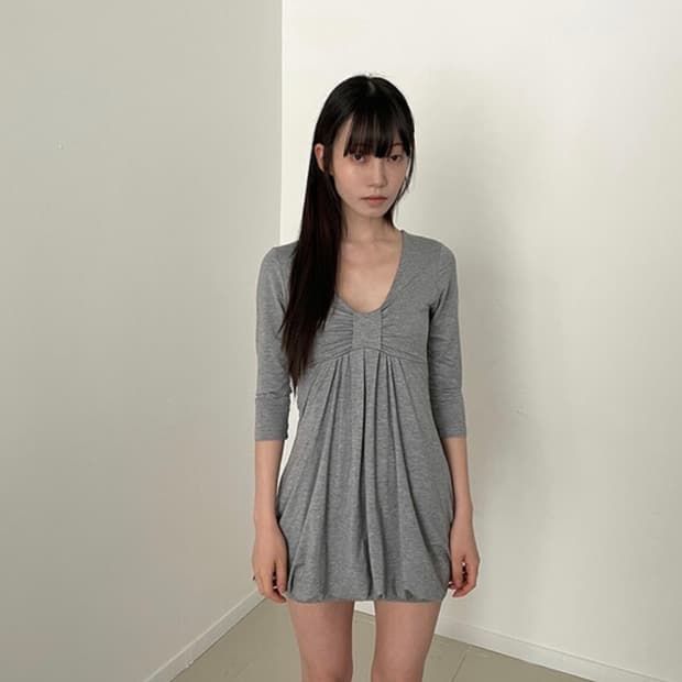 사토미라디오 Satomi Radio 리본 드레이프 져지 드레스