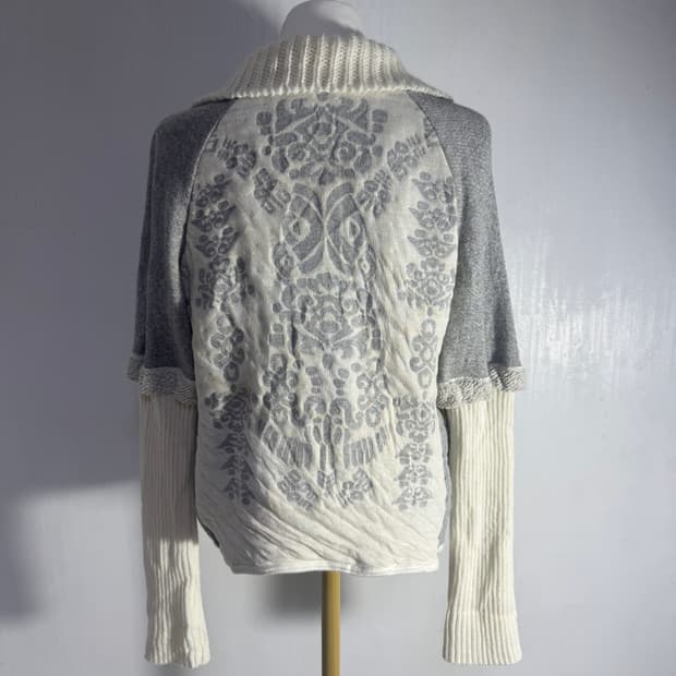 Mr jiuly 하이브리드 니트 집업 y2k 