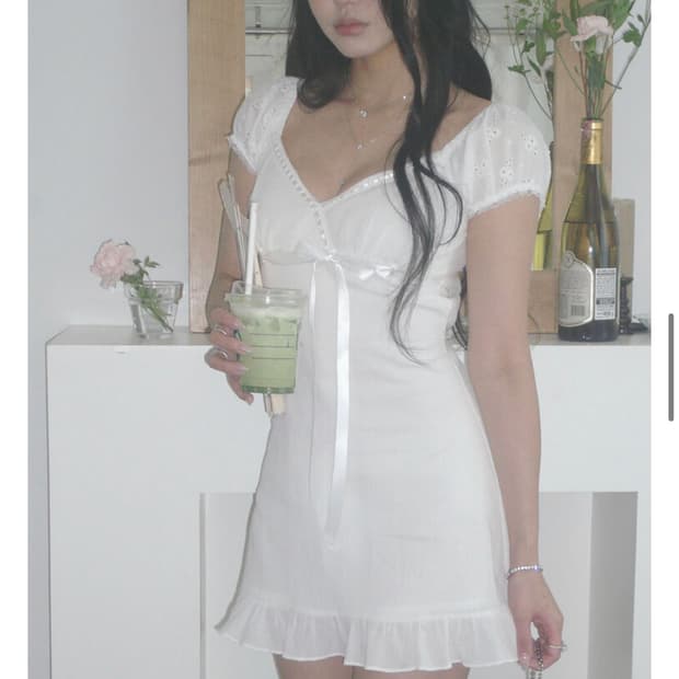 엔젤넘버555 데이지 퍼프 드레스 원피스