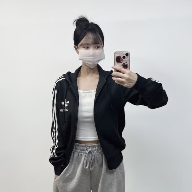 아디다스 불꽃 로고 후드 플락 후드집업 트랙탑