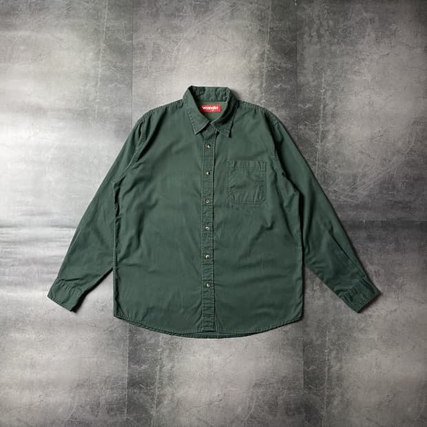 WRANGLER 랭글러 빈티지 그린 코튼 셔츠 A00456