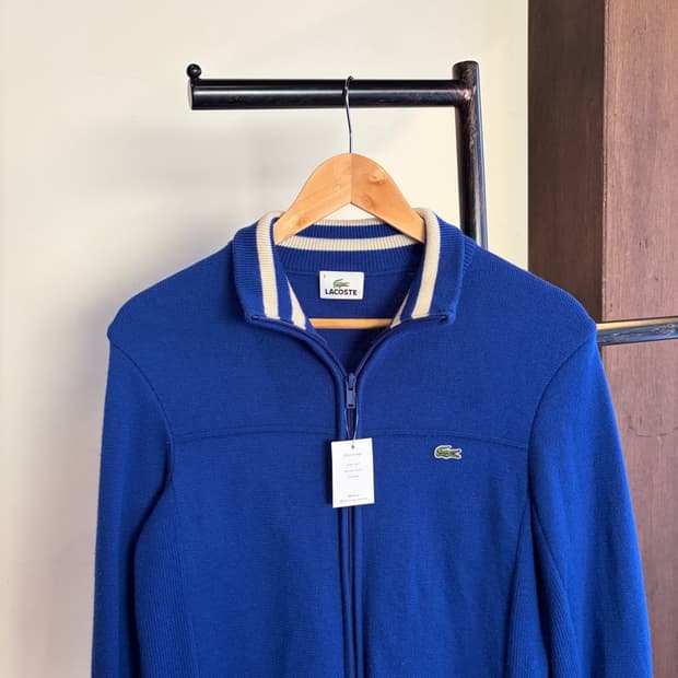 15405 - 라코스테 블루 울 니트 집업 (울 100%)