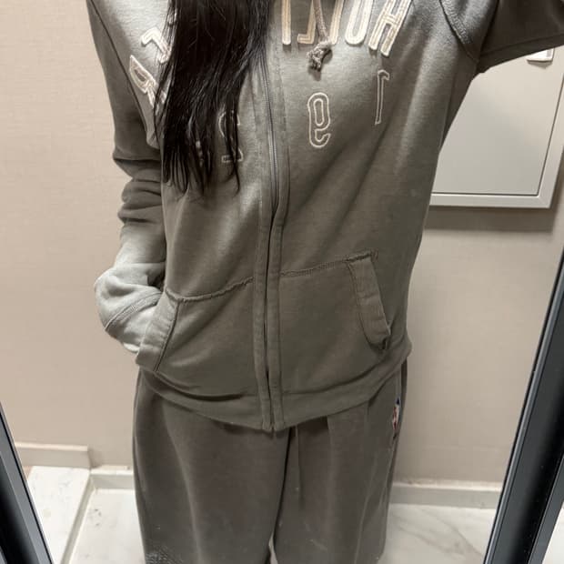 홀리스터 그레이 후드집업 m