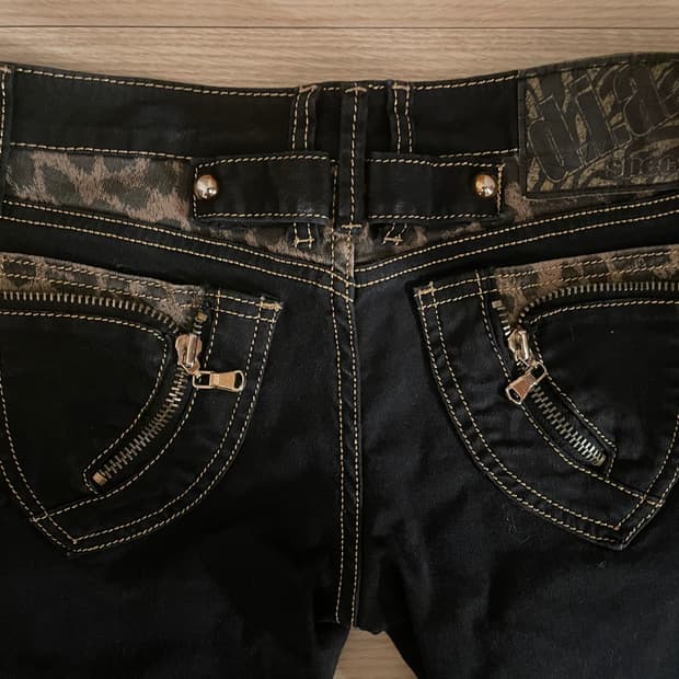 d.i.a 다이아 블랙 데님 레오파드 오네갸루 진 걍 대장템