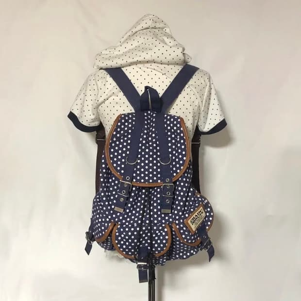 빈티지 도트 쓰리 포켓 백팩