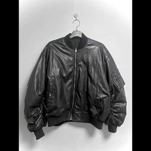 레더 셔링 리버시블 항공점퍼 자켓