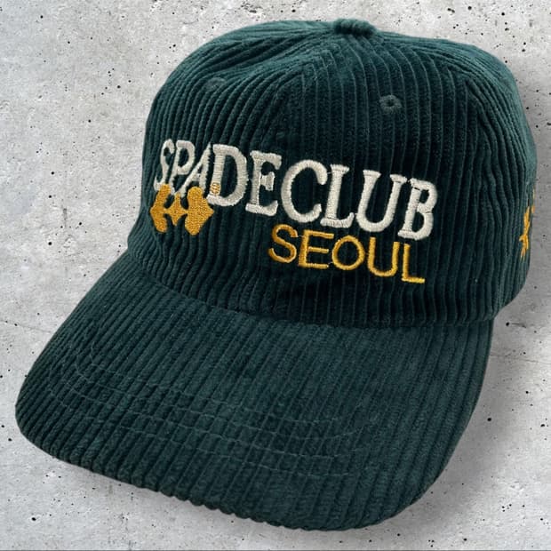 스페이드클럽서울 코듀로아 골덴 볼캡 모자 그린