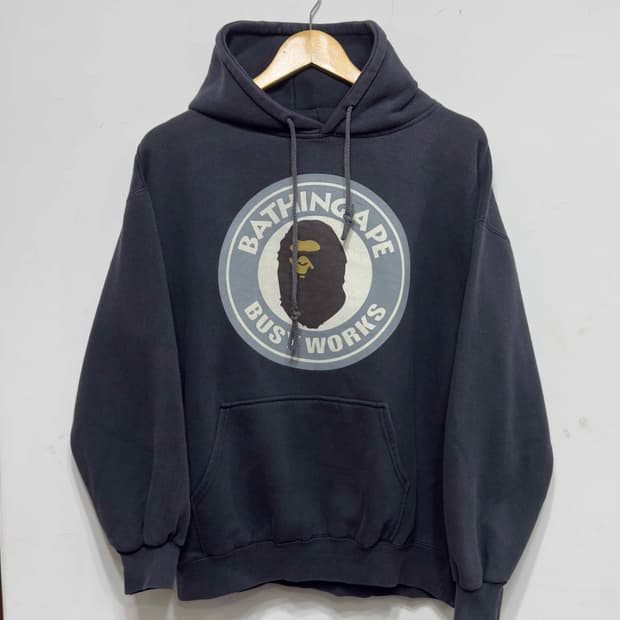 90s 베이프 사루 후드 티셔츠