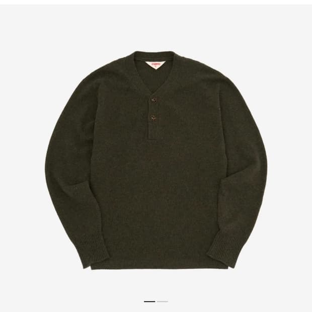 자고류 홀가먼트 헨리넥 니트 헌터 그린 1