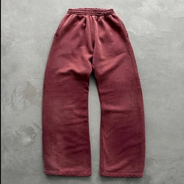 아킴보클럽 스트레이트 레그 스웻팬츠 페이디드 와인 m