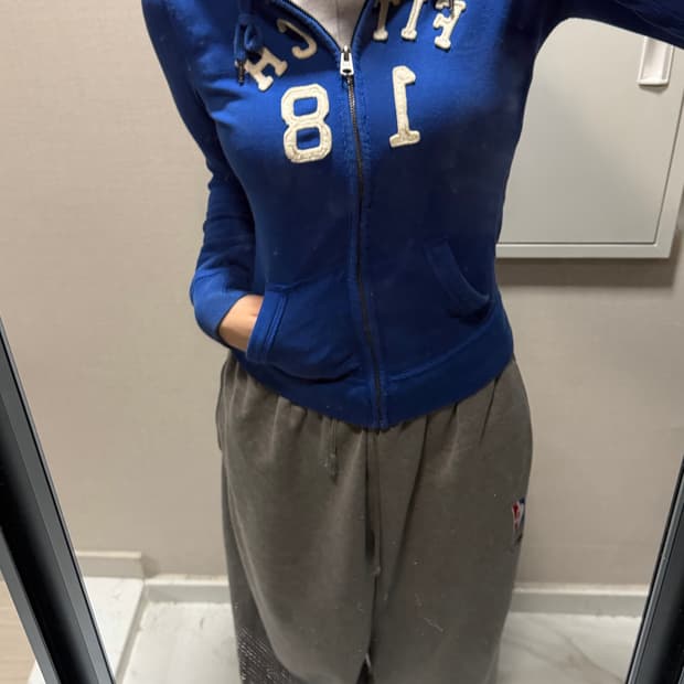 아베크롬비 블루 후드집업 s