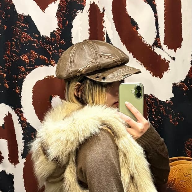 빈티지 스터드 뉴스보이캡