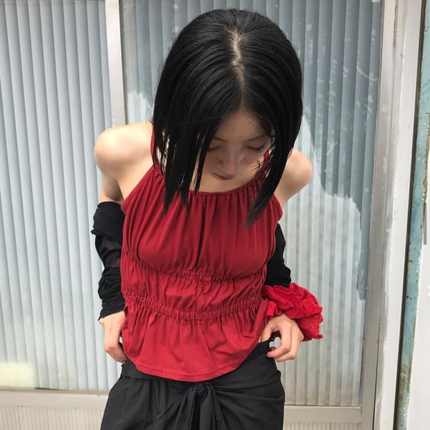 woohwa 셔링 슬리브리스