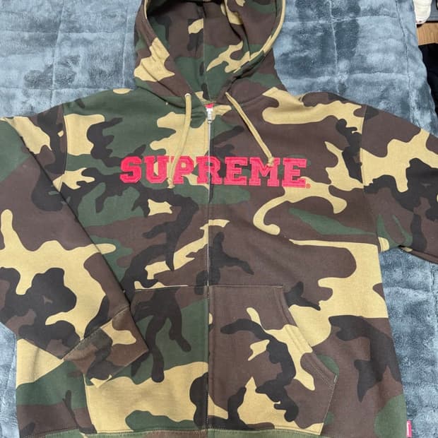 슈프림 컬리지에이트 아플리케 후드집업 M 카모