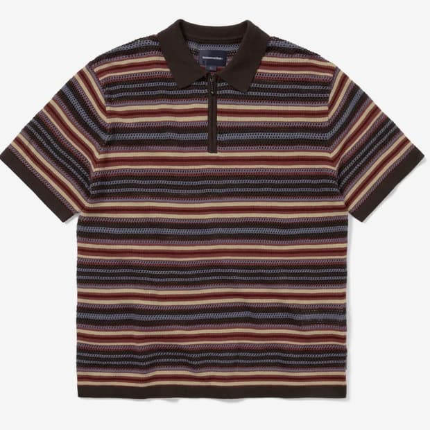 디네댓 Striped S/S Knit Polo RED M
