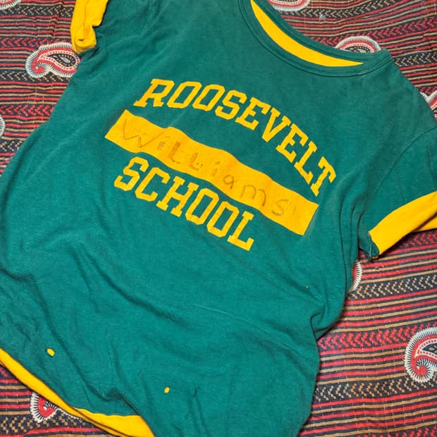 USA 빈티지 루즈밸트 스쿨티셔츠 /리버시블