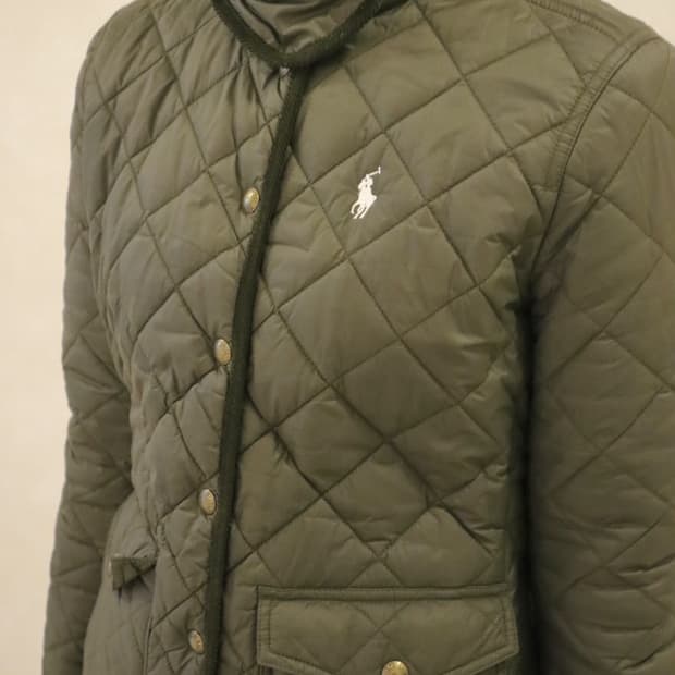 폴로 랄프로렌 퀼팅 자켓 카키색 S