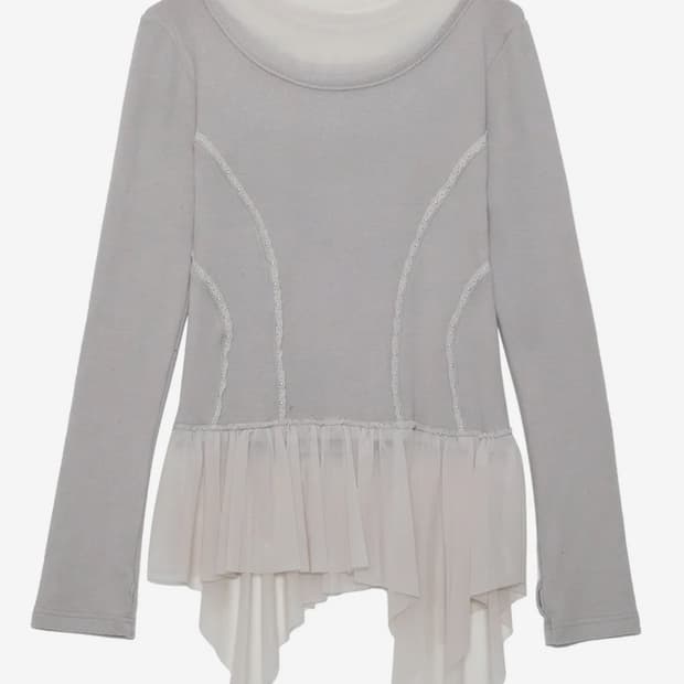 플레어업 Layered Lace Frill Long Sleeve