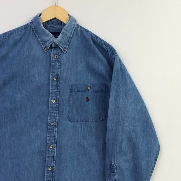 XL 폴로 데님 셔츠