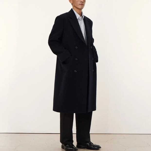 포터리 캐시미어 멜톤 울 더블 코트