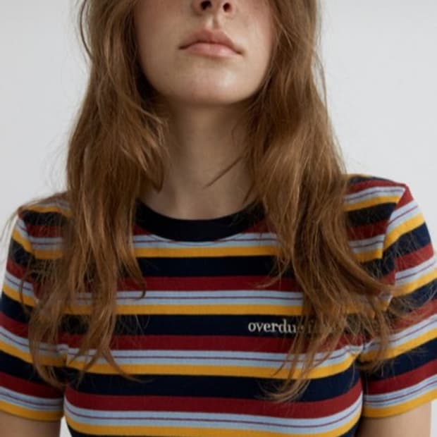 오버듀플레어 크롭티셔츠 STRIPE CROP T-SHIRT_NAVY