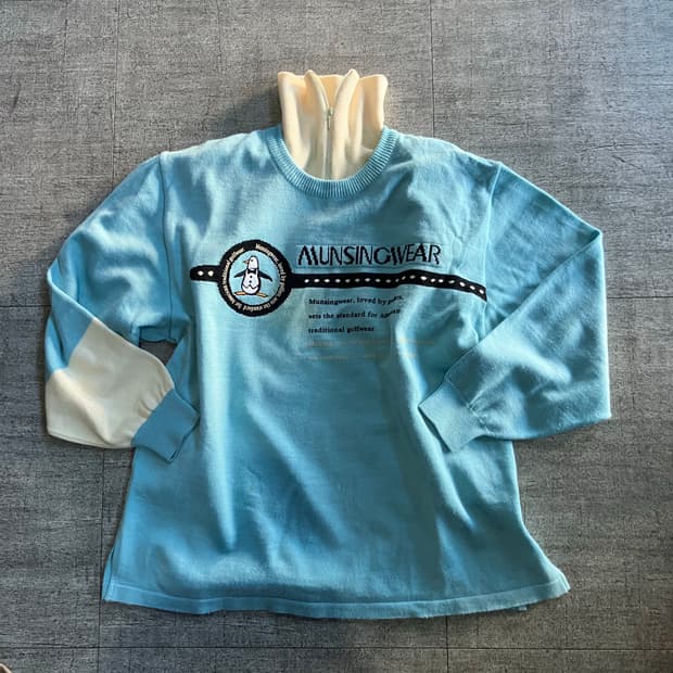 Munsingwear 먼싱웨어 올드스쿨아메카지 레이어드 폴라니트스웨터