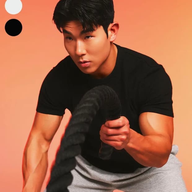 무신사 스탠다드 스포츠 와플 머슬핏 크롭 숏슬리브 XL