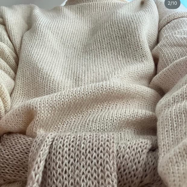 NIDO 25PS Simple Turtleneck Dress, Ecru