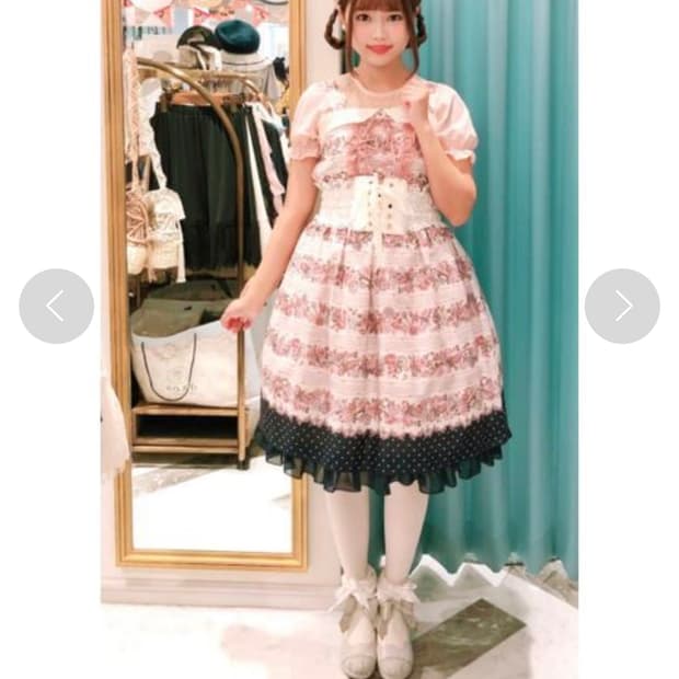 엑시즈팜 POETIQUE 일본빈티지)핑크로즈 히메갸루 로리타 원피스