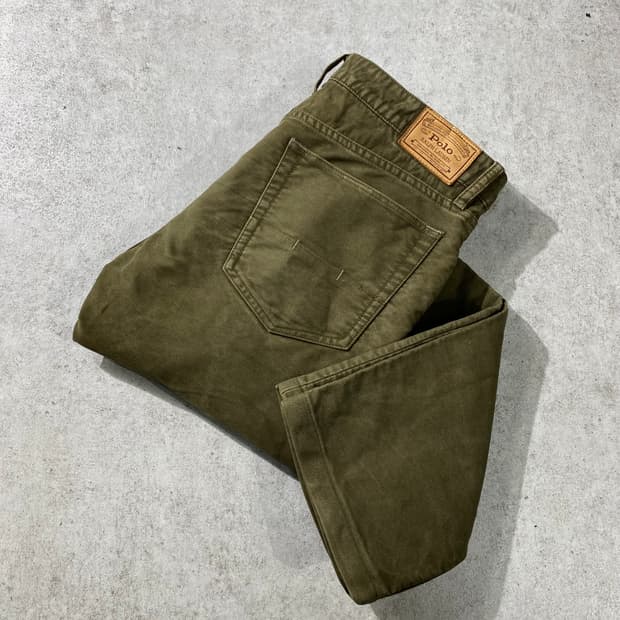 [34] 폴로 랄프로렌 카키 몰스킨 슬림 스트레이트 핏 팬츠