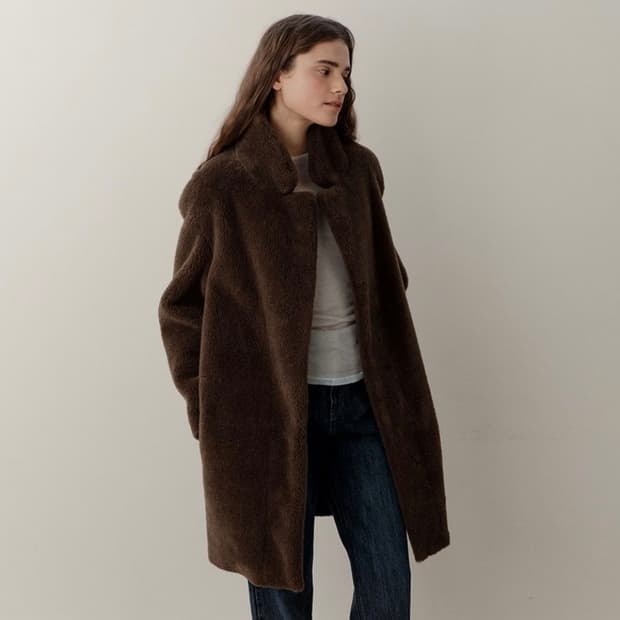 블랭크공삼 wool shearing single coat (brown)