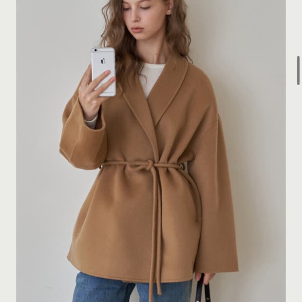 Aube ue 오브유이 캐시미어 숄 하프 핸드메이드 코트