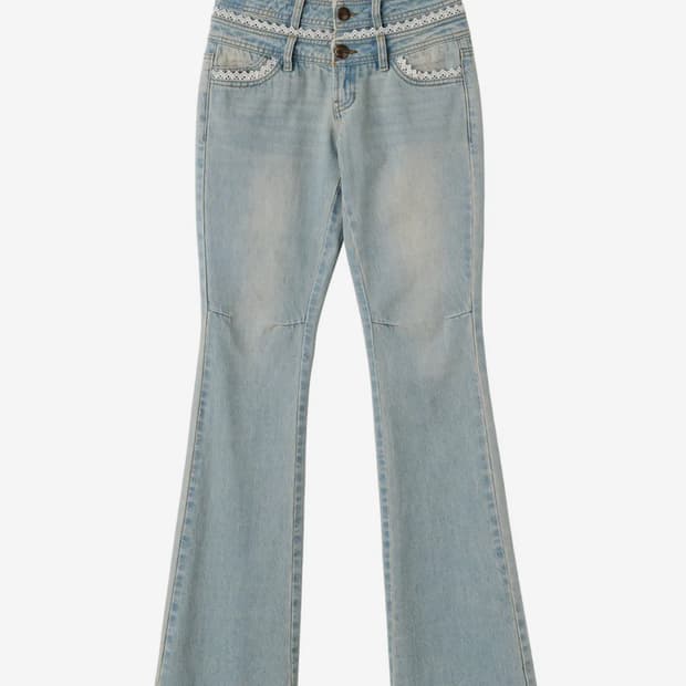 스컬프터 부츠컷 데님 빈티지 아이스블루