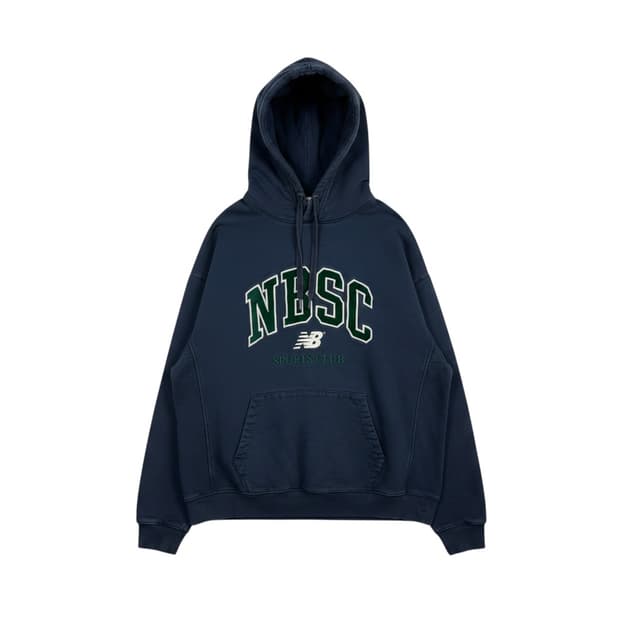 (110) 뉴발란스 NBSC 세미 오버핏 플리스 후드 네이비
