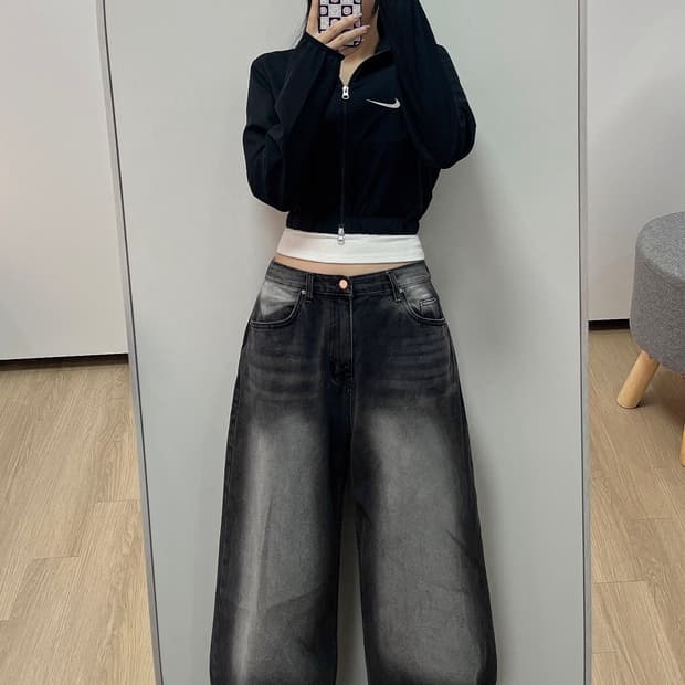 나이키 커스텀 투웨이 크롭 바람막이 자켓
