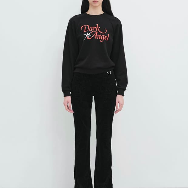 윤세 벨벳 슬림 팬츠 블랙