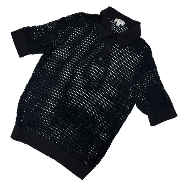 COS(코스) 오픈 니트 메쉬 폴로 셔츠